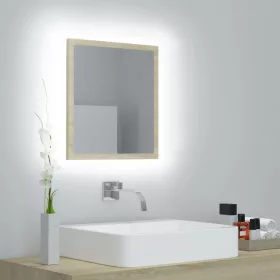   Sonoma tölgy akril LED-es fürdőszobai tükör 40x8,5x37 cm