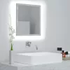 Betonszürke akril LED-es fürdőszobatükör 40x8,5x37 cm