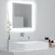 Betonszürke akril LED-es fürdőszobatükör 40x8,5x37 cm
