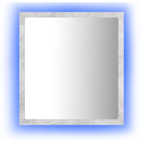 Betonszürke akril LED-es fürdőszobatükör 40x8,5x37 cm