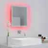 Betonszürke akril LED-es fürdőszobatükör 40x8,5x37 cm