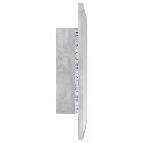 Betonszürke akril LED-es fürdőszobatükör 40x8,5x37 cm