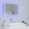 Fehér akril LED-es fürdőszobai tükör 60 x 8,5 x 37 cm