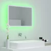 Fehér akril LED-es fürdőszobai tükör 60 x 8,5 x 37 cm