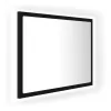 Fekete akril LED-es fürdőszobai tükör 60x8,5x37 cm