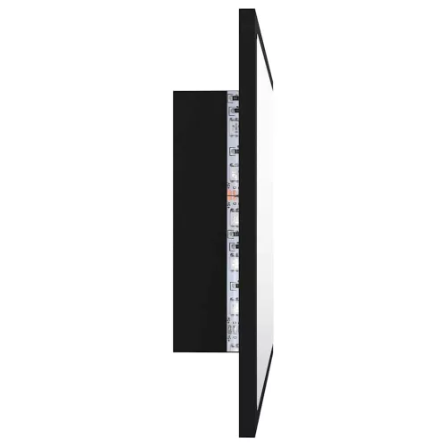 Fekete akril LED-es fürdőszobai tükör 60x8,5x37 cm