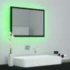 Fekete akril LED-es fürdőszobai tükör 60x8,5x37 cm