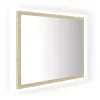 Sonoma tölgy akril LED-es fürdőszobai tükör 60x8,5x37 cm