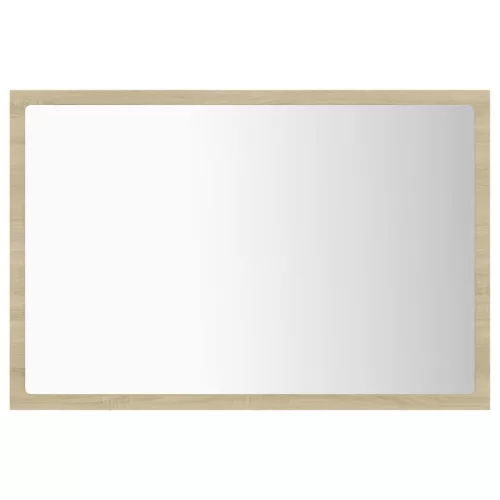 Sonoma tölgy akril LED-es fürdőszobai tükör 60x8,5x37 cm