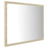 Sonoma tölgy akril LED-es fürdőszobai tükör 60x8,5x37 cm