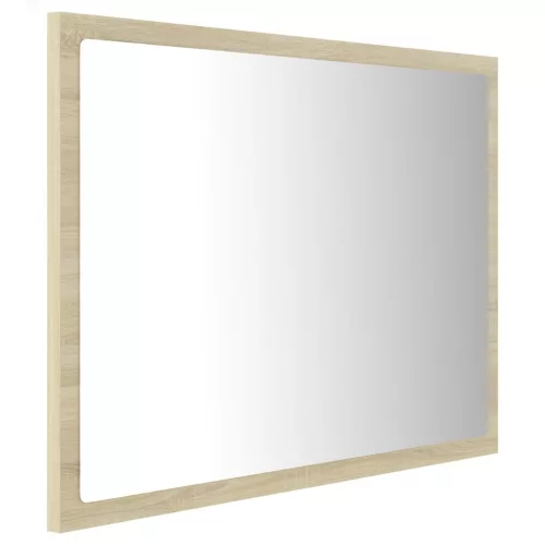 Sonoma tölgy akril LED-es fürdőszobai tükör 60x8,5x37 cm