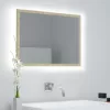 Sonoma tölgy akril LED-es fürdőszobai tükör 60x8,5x37 cm