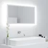 Fehér akril LED-es fürdőszobai tükör 80 x 8,5 x 37 cm
