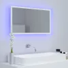 Fehér akril LED-es fürdőszobai tükör 80 x 8,5 x 37 cm