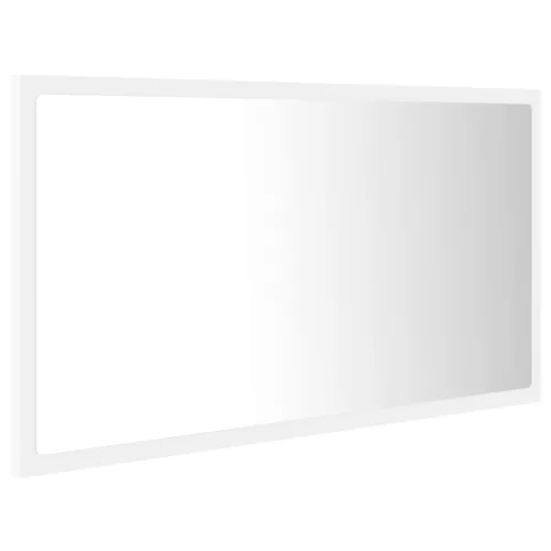 Fehér akril LED-es fürdőszobai tükör 80 x 8,5 x 37 cm