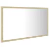 Sonoma-tölgy akril LED-es fürdőszobai tükör 80x8,5x37 cm