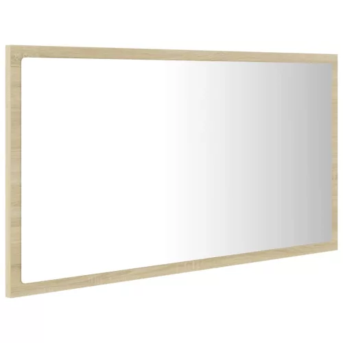Sonoma-tölgy akril LED-es fürdőszobai tükör 80x8,5x37 cm