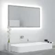 Betonszürke akril LED-es fürdőszobatükör 80x8,5x37 cm