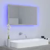 Betonszürke akril LED-es fürdőszobatükör 80x8,5x37 cm