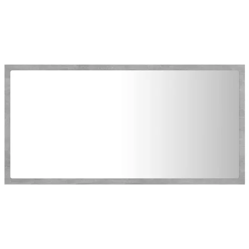 Betonszürke akril LED-es fürdőszobatükör 80x8,5x37 cm