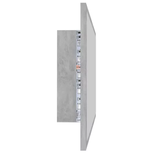 Betonszürke akril LED-es fürdőszobatükör 80x8,5x37 cm