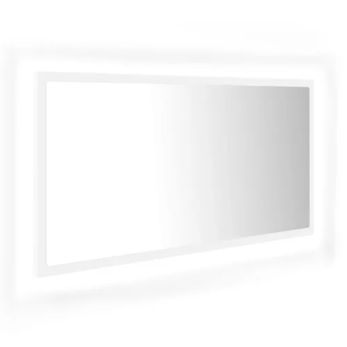 Fehér akril LED-es fürdőszobai tükör 90 x 8,5 x 37 cm