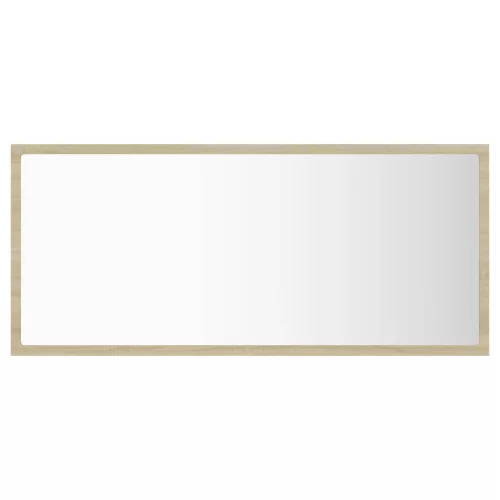 Sonoma tölgy akril LED-es fürdőszobai tükör 90x8,5x37 cm