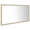 Sonoma tölgy akril LED-es fürdőszobai tükör 90x8,5x37 cm