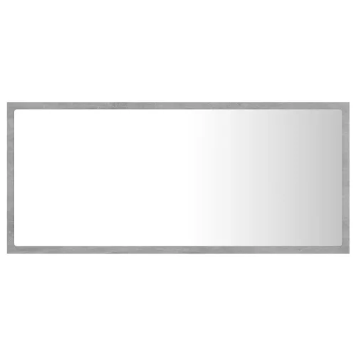 Betonszürke akril LED-es fürdőszobatükör 90x8,5x37 cm
