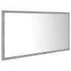 Betonszürke akril LED-es fürdőszobatükör 90x8,5x37 cm