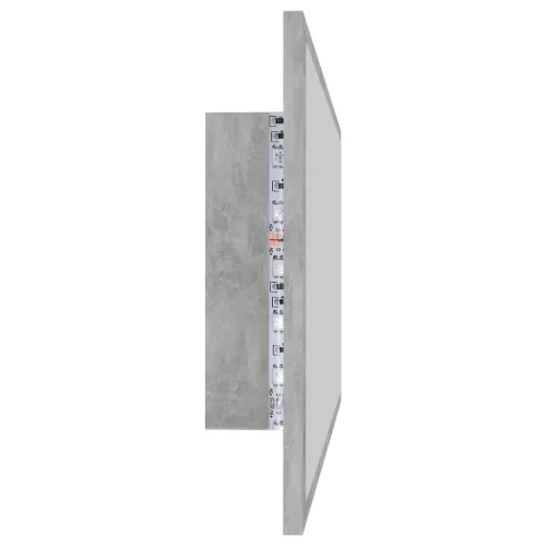 Betonszürke akril LED-es fürdőszobatükör 90x8,5x37 cm