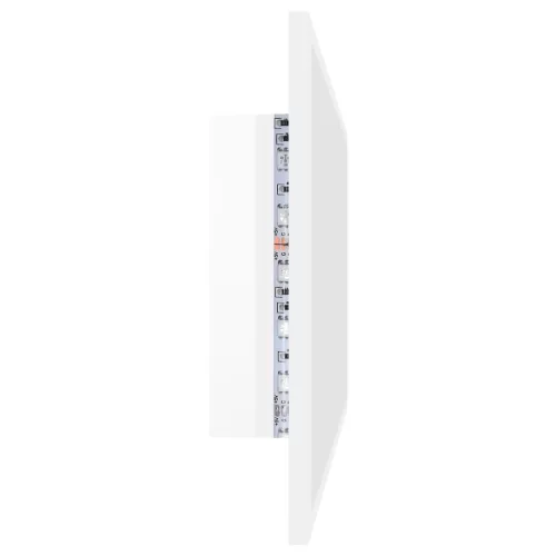 Magasfényű fehér akril LED-es fürdőszobatükör 90x8,5x37 cm