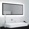Fekete akril LED-es fürdőszobai tükör 100x8,5x37 cm