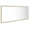 Sonoma tölgy akril LED-es fürdőszobai tükör 100x8,5x37 cm