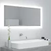 Betonszürke akril LED-es fürdőszobatükör 100x8,5x37 cm