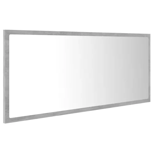 Betonszürke akril LED-es fürdőszobatükör 100x8,5x37 cm