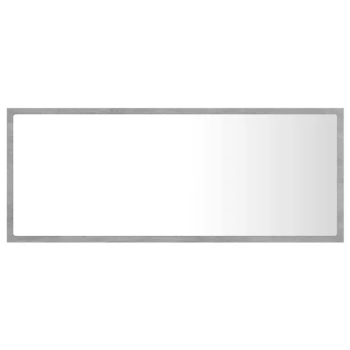 Betonszürke akril LED-es fürdőszobatükör 100x8,5x37 cm
