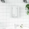 Fehér akril LED-es fürdőszobaszekrény tükörrel 40 x 12 x 45 cm