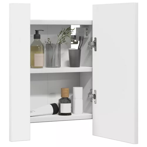 Fehér akril LED-es fürdőszobaszekrény tükörrel 40 x 12 x 45 cm