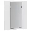 Fehér akril LED-es fürdőszobaszekrény tükörrel 40 x 12 x 45 cm