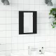 Fekete akril LED-es fürdőszobaszekrény tükörrel 40x12x45 cm