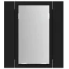 Fekete akril LED-es fürdőszobaszekrény tükörrel 40x12x45 cm