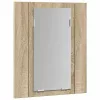 Tölgyszínű akril LED-es tükrös fürdőszobaszekrény 40x12x45 cm
