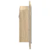 Tölgyszínű akril LED-es tükrös fürdőszobaszekrény 40x12x45 cm