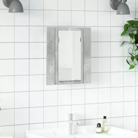   Betonszürke akril LED-es tükrös fürdőszobaszekrény 40x12x45 cm