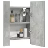 Betonszürke akril LED-es tükrös fürdőszobaszekrény 40x12x45 cm