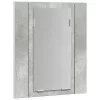 Betonszürke akril LED-es tükrös fürdőszobaszekrény 40x12x45 cm
