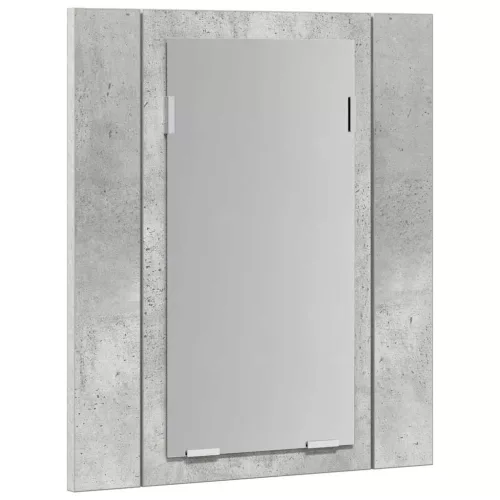Betonszürke akril LED-es tükrös fürdőszobaszekrény 40x12x45 cm