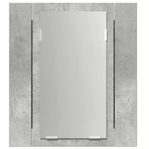 Betonszürke akril LED-es tükrös fürdőszobaszekrény 40x12x45 cm