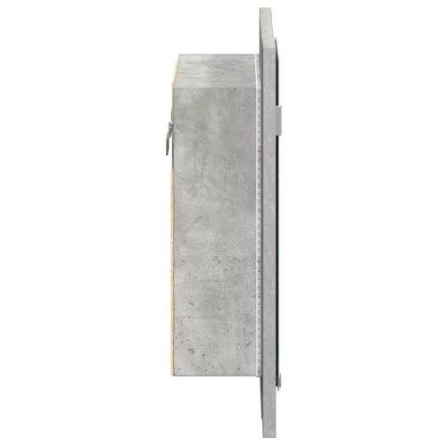 Betonszürke akril LED-es tükrös fürdőszobaszekrény 40x12x45 cm